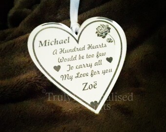 Valentines Day Gift for Him, Valentine for Boyfriend Girlfriend, Husband Personalised Valentine