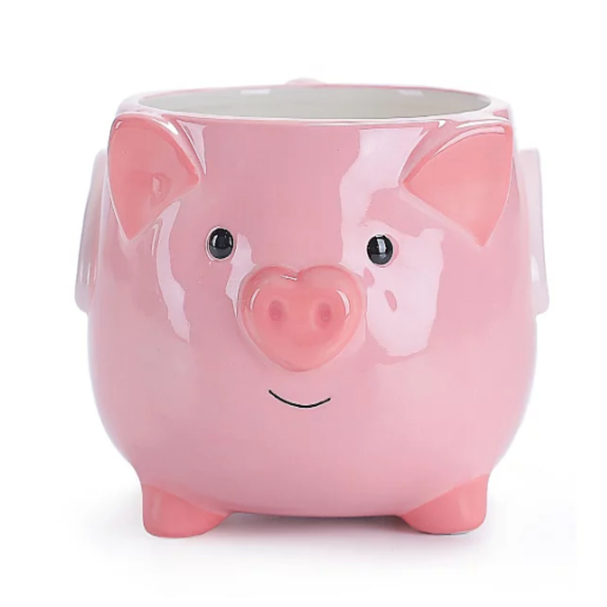 Pink Pig Shaped Tea Coffee Mug Hand Painted Animal Novelty Etsy