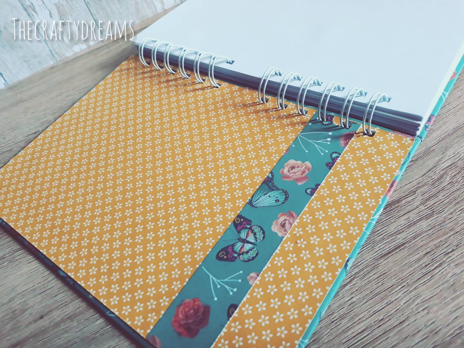 A5 handmade spiral notebook with divider birds and flowers Etsy