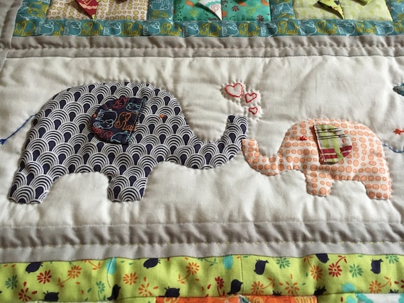 Elephant quilt baby sale