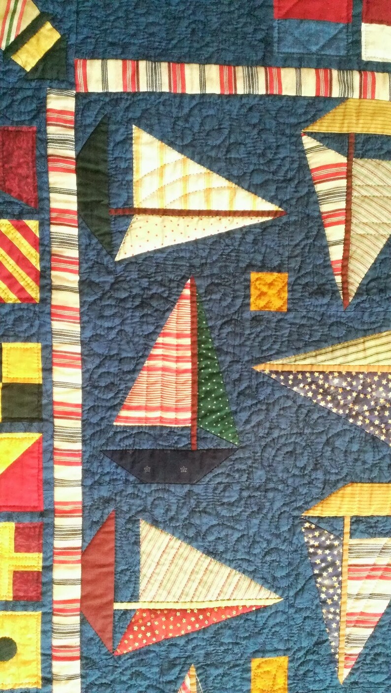 Regatta in Blue Digital Quilt Pattern Etsy