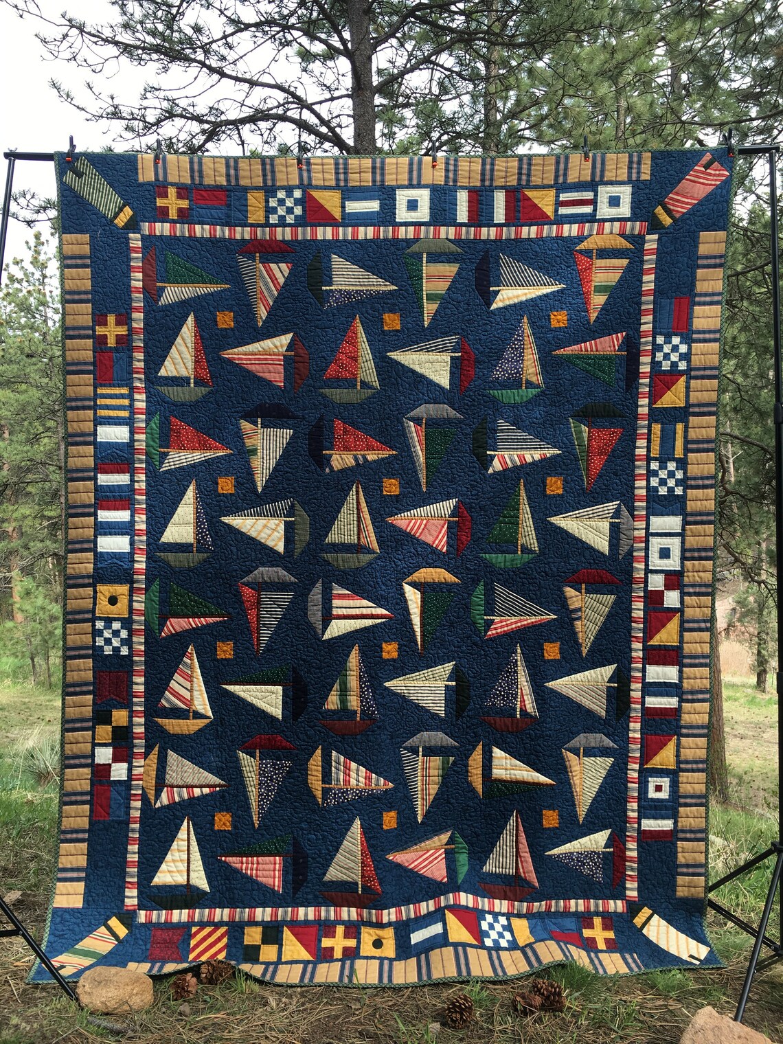 Regatta in Blue Digital Quilt Pattern Etsy