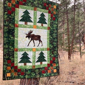 Modello trapunta DIGITALE Moose in the Pines
