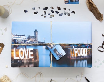 Cornish Wrapping Paper | Love Food, Porthleven | Matching Gift Tag | Photographic Gift Wrap |