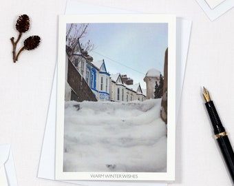 Cornish Christmas Card | Bay View Steps | Porthleven, Cornwall |