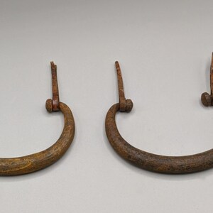 Set of 2 Handmade Large Antique Japanese Tansu Warabi Handles from Meiji period 1868-1912