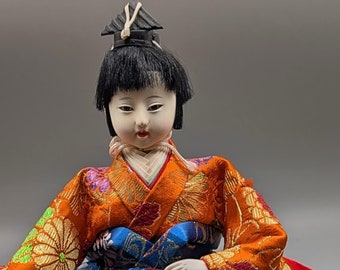 Japanese Vintage Hina Doll - Sitting Position - Collectible