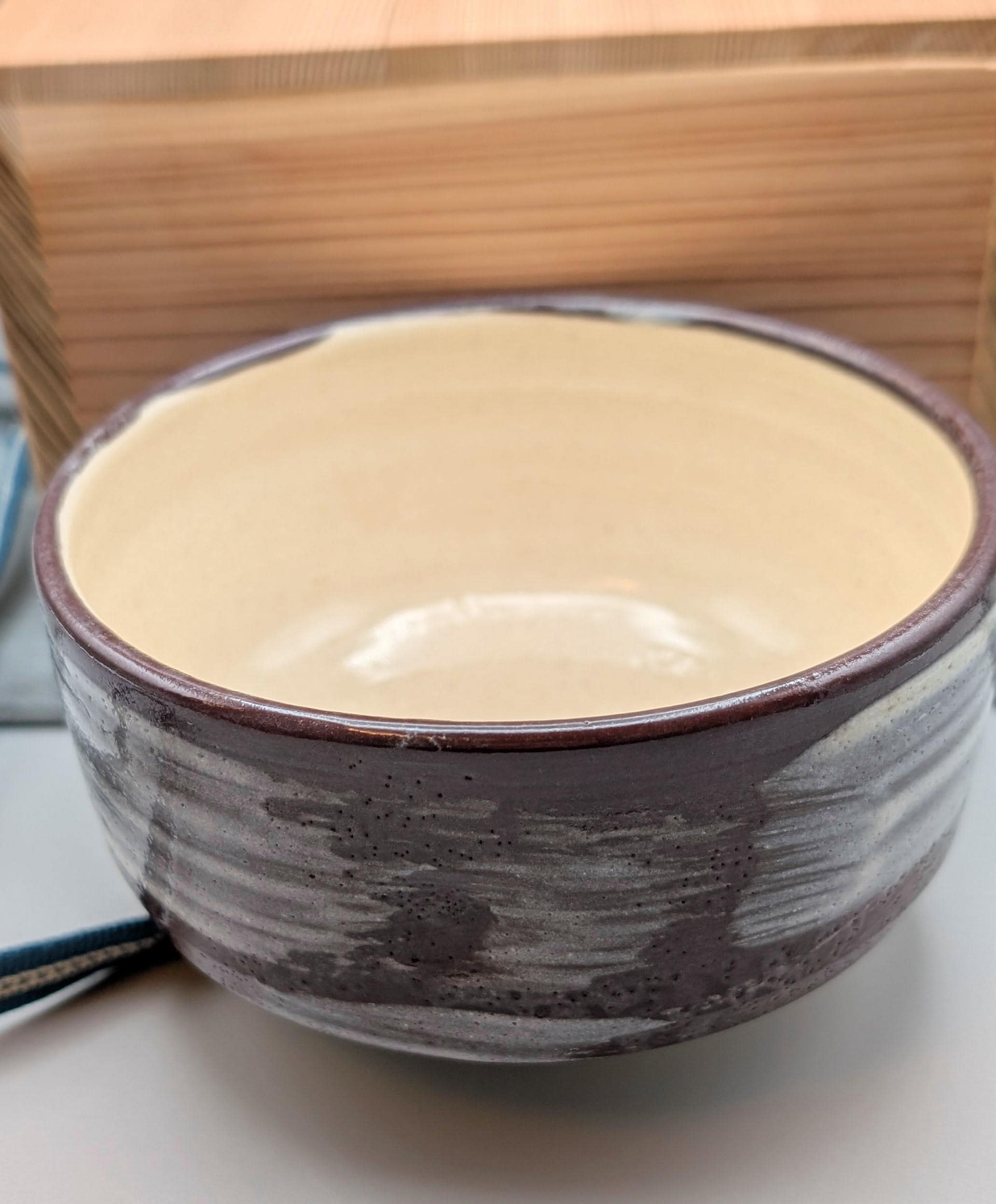 日本製の刷毛目抹茶碗、サイン入り陶器茶道茶碗、箱付き - Etsy 日本