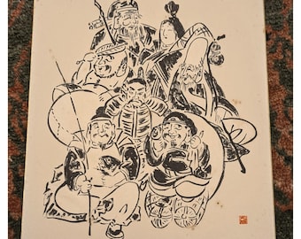 日本製 赤い樹脂製 幸せ仏像 7体セット 箱付き - Etsy 日本