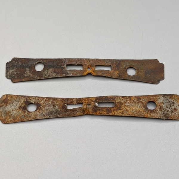 Tansu Parts - Antique Japanese Tansu Hardware - Pair of Plates for Handles  of a Tansu - Protective Covering for Drawer Tansu Handle