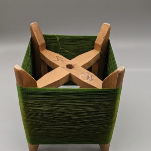 Wooden Spool - Japanese Vintage with Original Silk - Crafts Spool Sewing Spool Sewing Decor - From Shōwa period - Late 1980s or Early 1990s