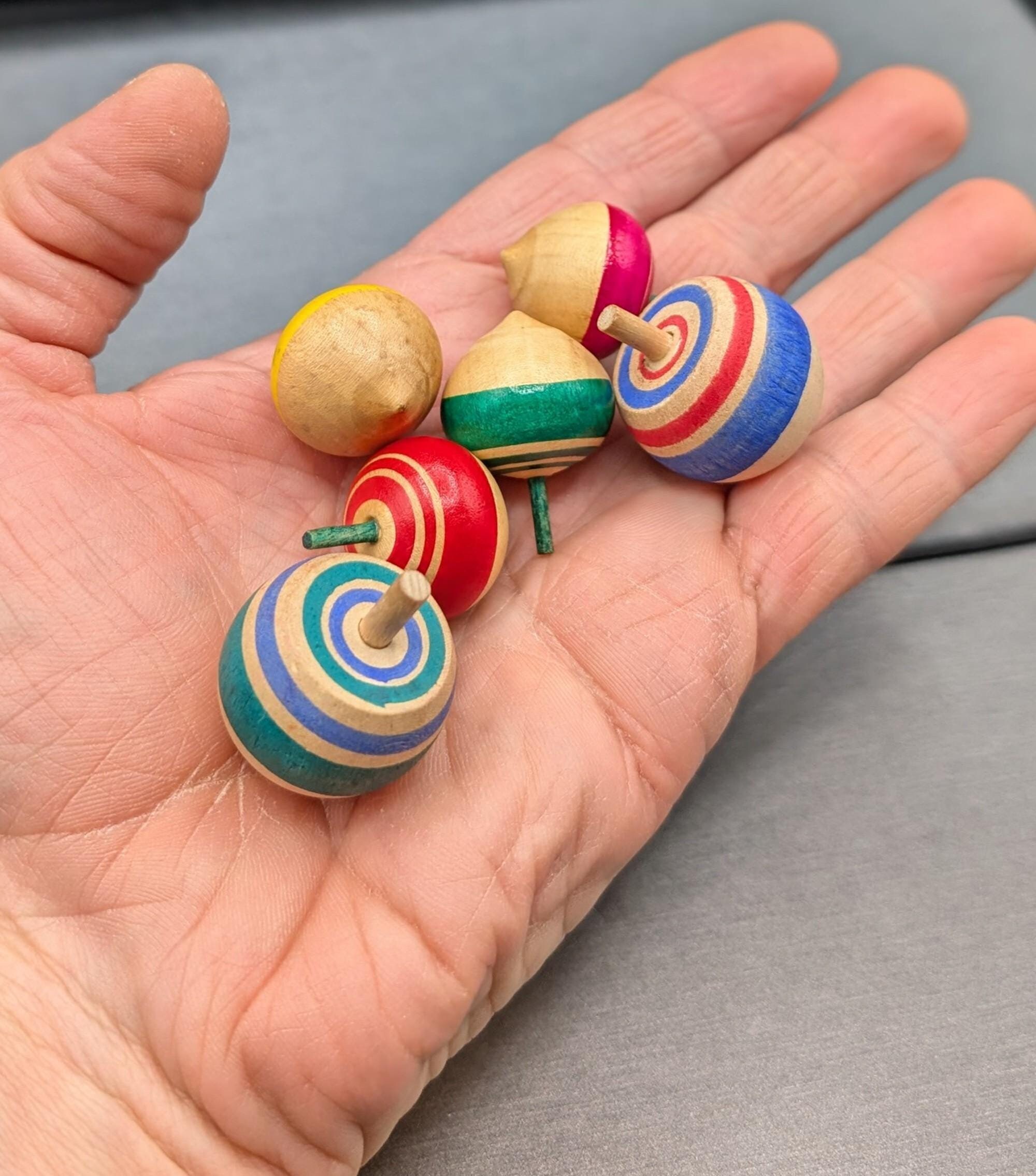Japanese Wooden Toy Tops Vintage Koma Tops Set of 6 Vintage Japanese Wooden Toy Tops Vintage Koma Tops Set of 6 Vintage