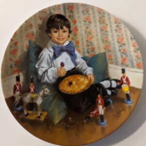 3 Collector Plates. Norman Rockwell Dreaming in the Attic and Music Maker Both by Knowles and Little Jack Horner by Reco Free Shipping
