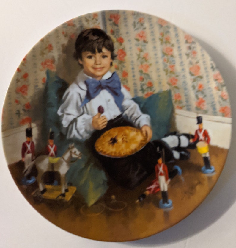 3 Collector Plates. Norman Rockwell Dreaming in the Attic and Music Maker Both by Knowles and Little Jack Horner by Reco Free Shipping