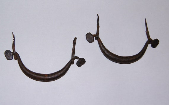 Set of 2 Handmade Large Antique Japanese Tansu Warabi Handles from Meiji period 1868-1912