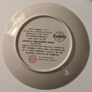3 Collector Plates. Norman Rockwell Dreaming in the Attic and Music Maker Both by Knowles and Little Jack Horner by Reco Free Shipping