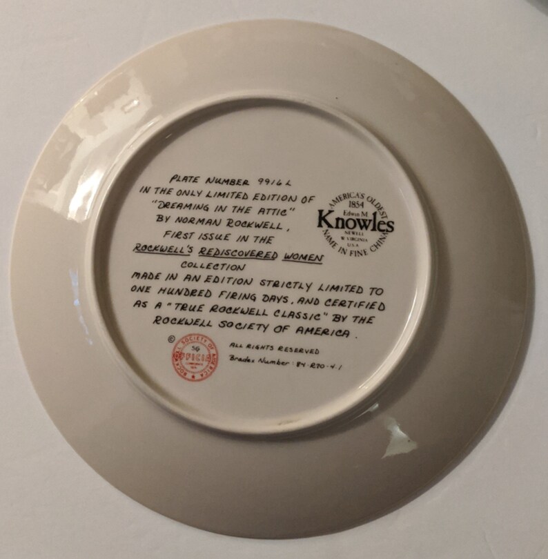 3 Collector Plates. Norman Rockwell Dreaming in the Attic and Music Maker Both by Knowles and Little Jack Horner by Reco Free Shipping