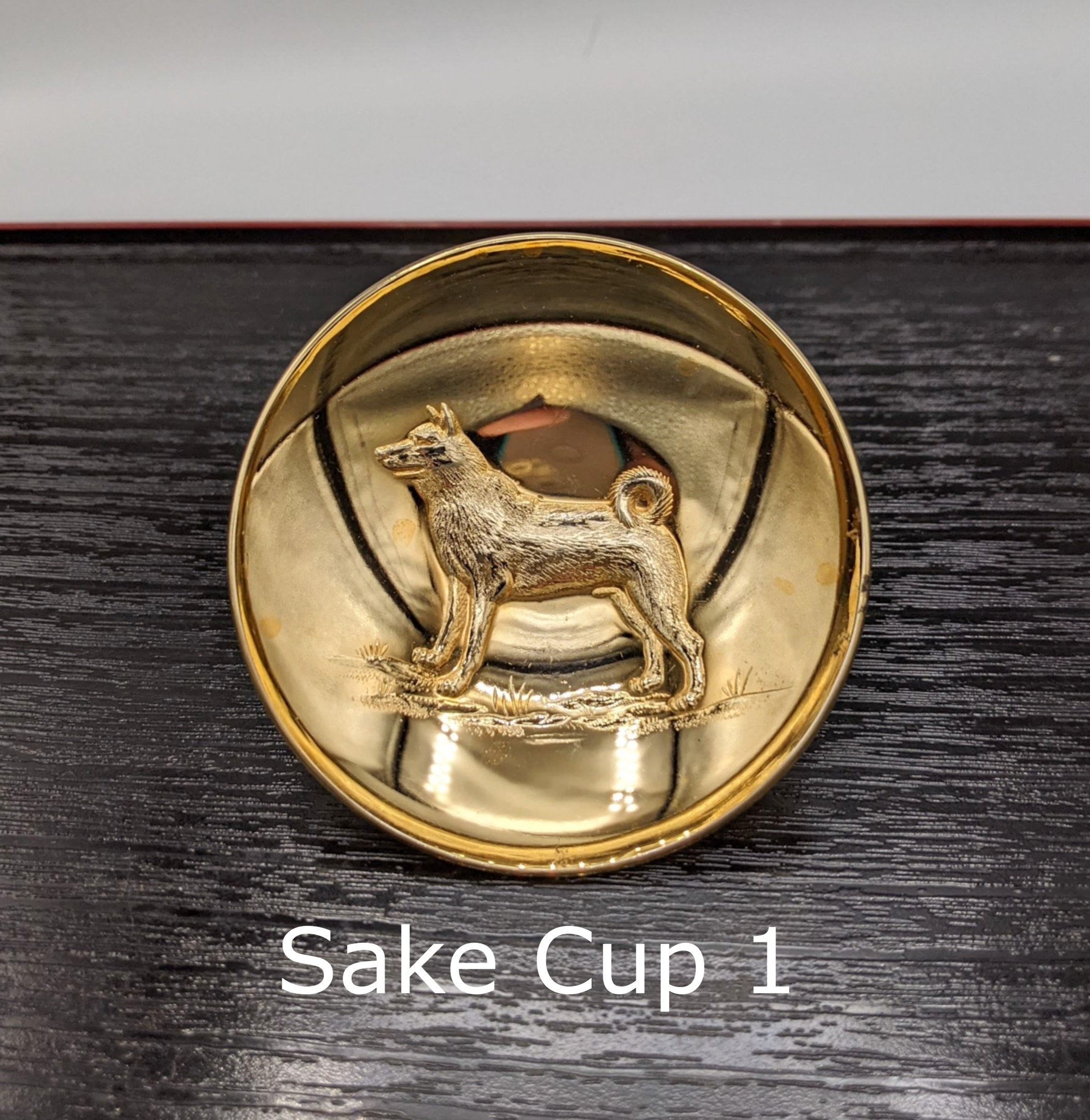 Sake Cup - 24K Gold Plated - Japanese Zodiac Based Cups - Dog