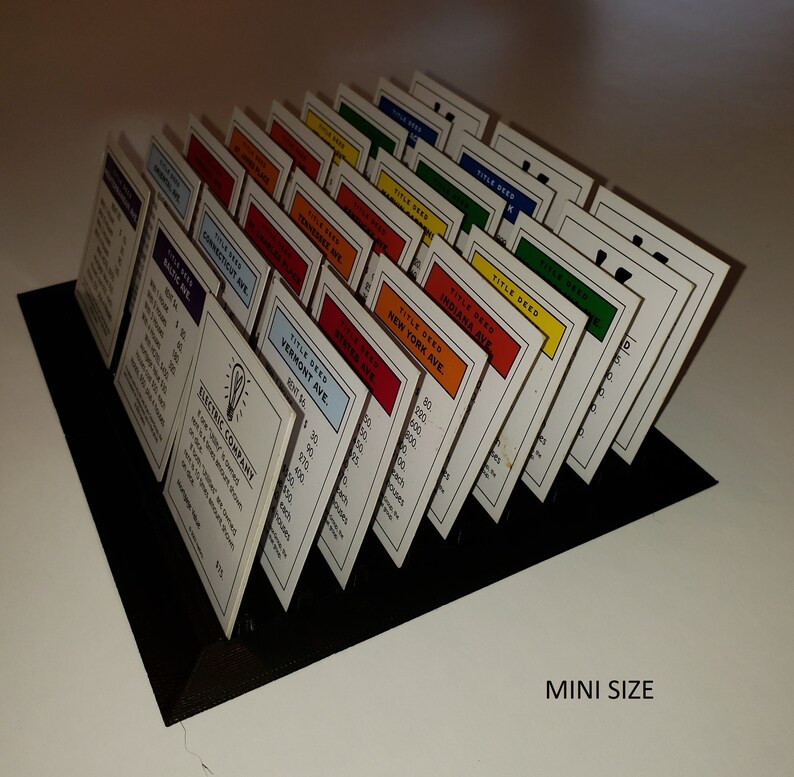 Card holder for monopoly property deed cards. Etsy
