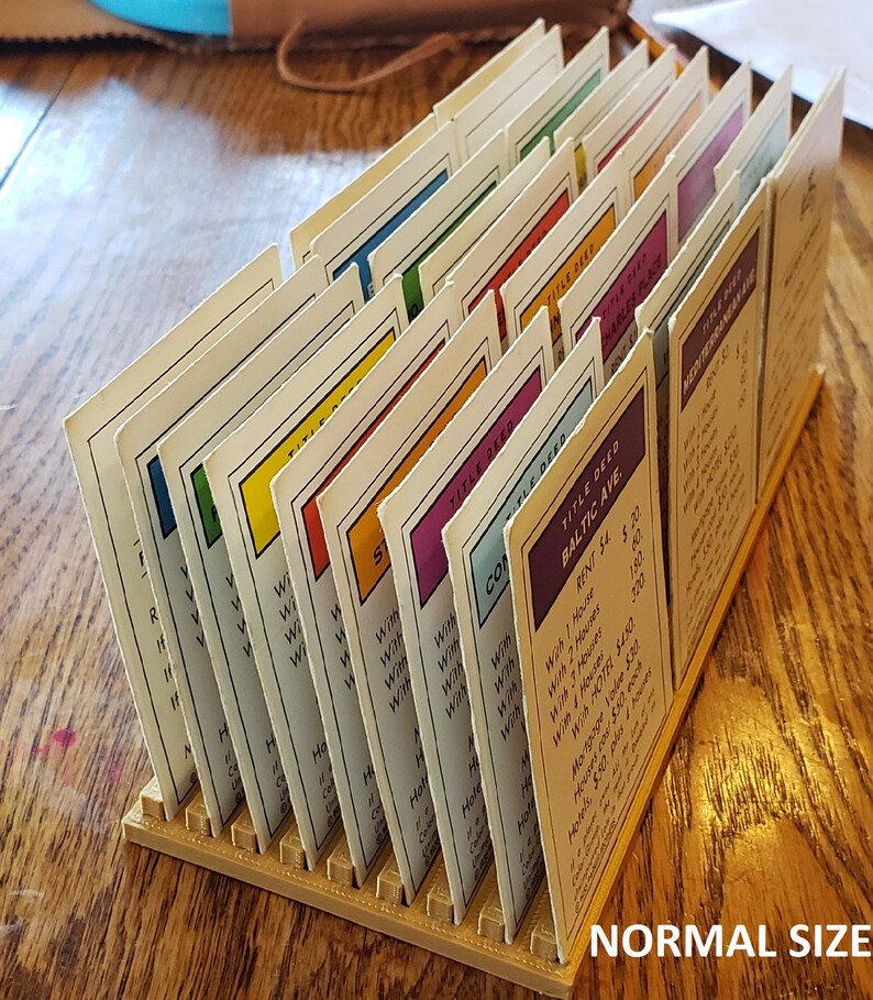 Card holder for monopoly property deed cards. Etsy
