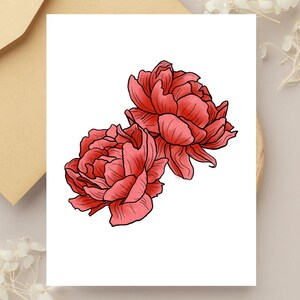 Cartão de felicitações em branco com flores de rosas vermelhas