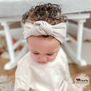 Baby Ribbed Knot Headband | Baby Headband | Hairband Hairbow | Baby Shower Gift | New Baby Gift | Baby Girl Gift | Baby Bow | Baby Turban