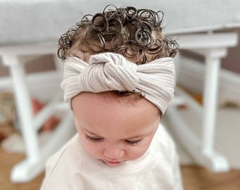 Fascia per capelli con nodo a coste per bambini / Fascia per capelli per bambini / Fascia per capelli / Regalo per la doccia per bambini / Regalo per la nascita del bambino / Regalo per bambina / Fiocco per bambini / Turbante per bambini