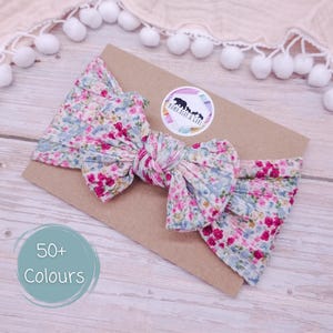 Baby Headbands & Baby Bows | Floral Baby Bow Headband | Newborn Soft Stretchy Headbands | Baby Girl Gift | Baby Shower Gift |New Baby Gift