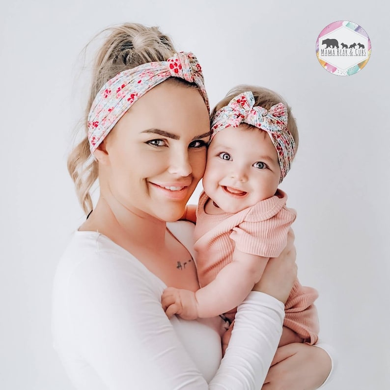 Mom & Baby Matching Headband Mom and Baby Matching Bows Hairband Mummy and Baby Headband Set Baby Girl Gift Mom and Baby Gift New Mum image 5