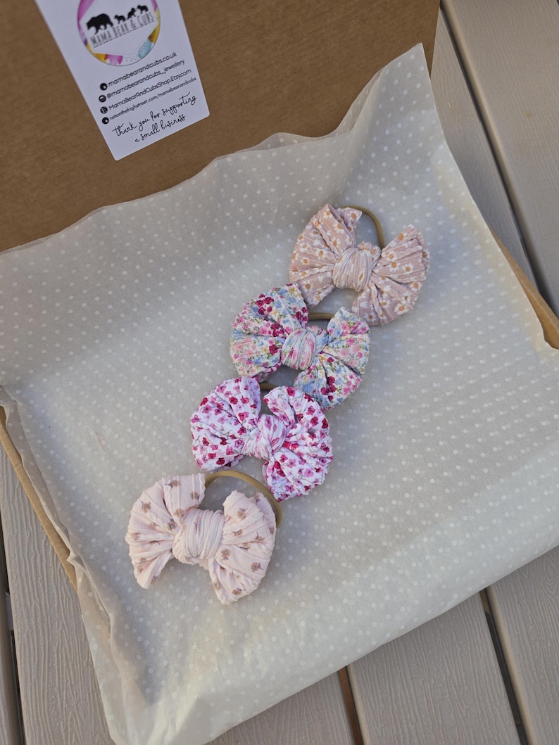Matching Sunflower Bow Headbands | Big Sister Little Sister Gift Set image 11