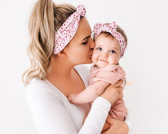 Mom & Baby Matching Headband, Mum and Baby Matching Bows, Mummy and Baby Headband Set, Gift Mom and Baby, New Mummy Gift