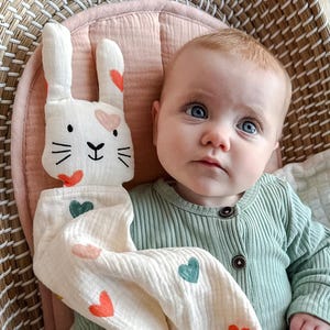 Baby Blanket Comforter | Organic Cotton Comforter | Baby Soother Muslin Cloth | Lovey Security Blanket | Bunny Comforter | Gift For Baby