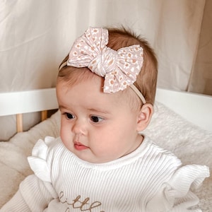 Soft Baby Bow Headband | Nylon Boho Baby Hairband | Baby Girl Hair Bow | Stretchy Baby Headband | Baby Shower Gift | Girls Bow Bundle