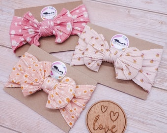 SALE Baby Girl Headband & Bows | x3 Baby Headbands I Bow Bundle Hairband Hairbow | Baby Shower Gift | Newborn Headband | Baby Girl Gift Set