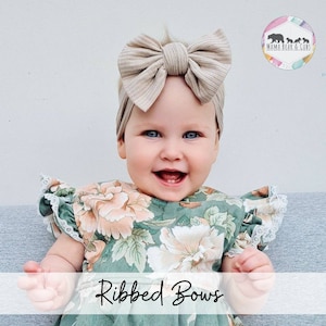 Soft Baby Headbands & Baby Bows Baby Ribbed Headband Baby Cable Knit Headbands Baby Girl Gift Baby Shower Gift New Baby Gift image 3