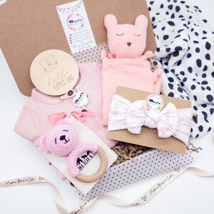 Baby Girl Gift New Baby Gift Newborn Gift Baby Shower Gift New Baby Girl Baby Girl Headband Newborn Outfit Pink Gift Set image 3