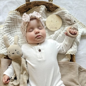 Baby Girl Gift Box, Pink Newborn Hamper with Bunny Comforter image 4