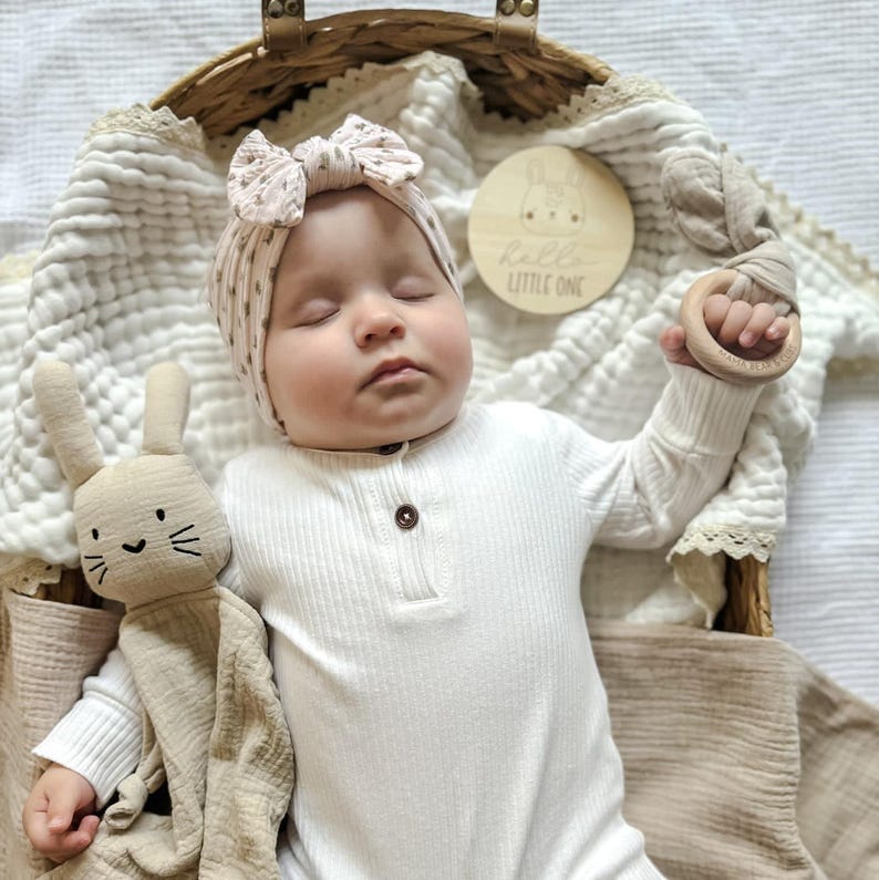 Baby Girl Gift Box, Pink Newborn Hamper with Bunny Comforter image 4