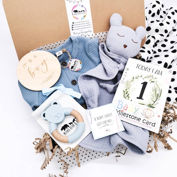 Newborn Gift Basket for Both Mom and Baby - Organic for Mommy, Neutral, Unisex, Boy or Girl Sage Green - Custom Set, Box | Our Green House