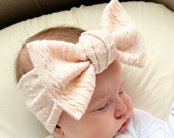 Baby-Stirnband-Bogen-Bundle | Babyschleifen und Stirnbänder | Übergroße Haarknotenschleife | Große Haarschleife | Baby-Dusche-Geschenk | Neues Baby-Geschenk | Geschenk für Baby-Mädchen