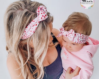 Matchende hoofdband voor moeder en baby | Matchende strikken voor moeder en baby| Haarband | Mama en baby hoofdbandset | Babymeisje cadeau moeder en baby cadeau | Nieuwe moeder