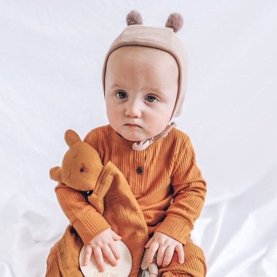 Organic Cotton Baby Comforter Teddy Bear Comforter Muslin Lovie