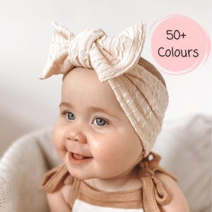 Bandeaux et nœuds pour bébé | Bandeau doux avec noeud pour nouveau-né | Bandeaux pour bébé fille | Noeud surdimensionné | Cadeau bébé fille | Cadeau baby shower