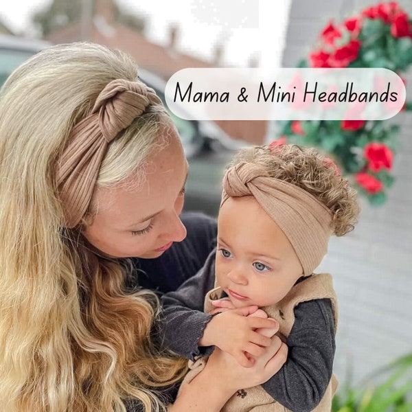 Mom & Baby passende Stirnbänder Bögen | Passendes Mutter und Tochter Stirnband Set | Passende Mama und Baby Bögen | Baby Shower Baby Mädchen Geschenk