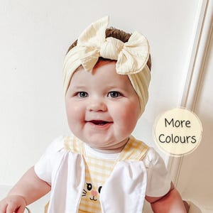 Baby Bow Headbands | Newborn to Toddler Nylon Headbands | Soft Stretchy Hair Bows | Cute Baby Girl Gift | Baby Shower Gift | New Baby Gift