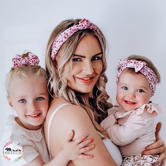 Matching Mom & Baby Headband Set: Floral Hair Bows