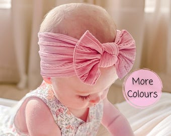 Cute Baby Headbands & Bows | Soft Baby Ribbed Headband | Newborn - Toddler Hair Bows | Baby Girl Gift | Baby Shower Gift | New Baby Gift