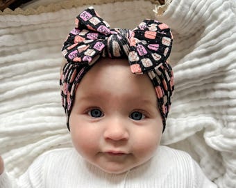 Baby Halloween Headband, Halloween Hair Bow, Baby Girl Bow