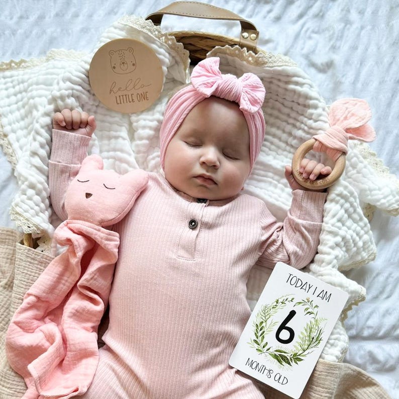 Baby Girl Gift Box, Pink Newborn Hamper with Bunny Comforter image 6