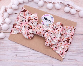 Halloween Hair Bow, Baby Girl Headband, Spooky Bow